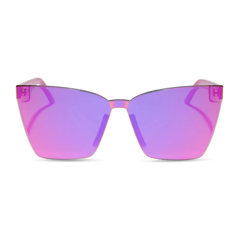GOLDIE - BRIGHT TULIP + PINK RUSH MIRROR SUNGLASSES sold by Diff Eyewear