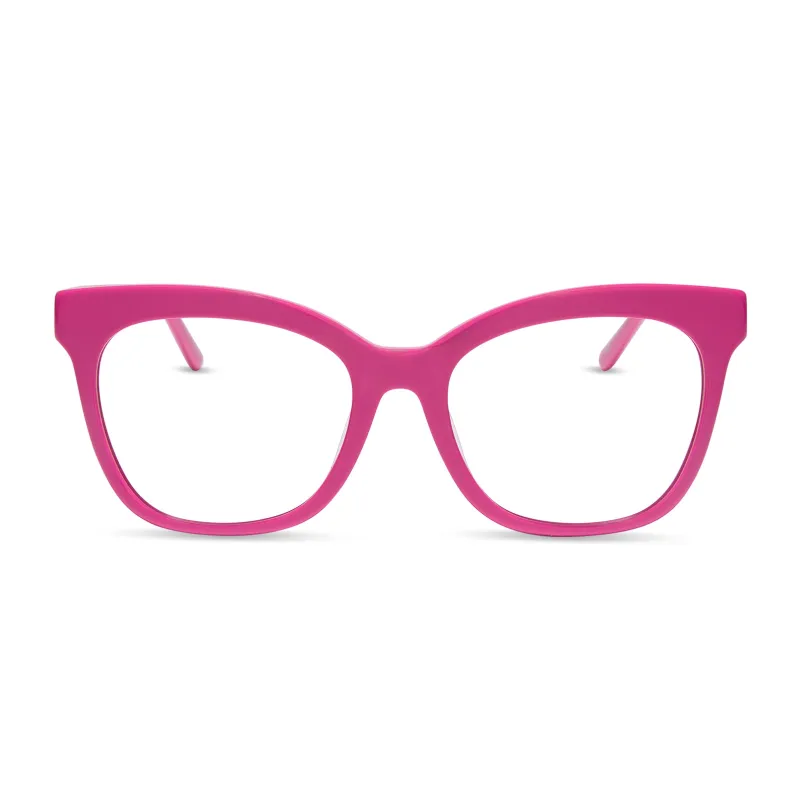WINSTON - BRIGHT PINK + BLUE LIGHT GLASSES made by Diff Eyewear