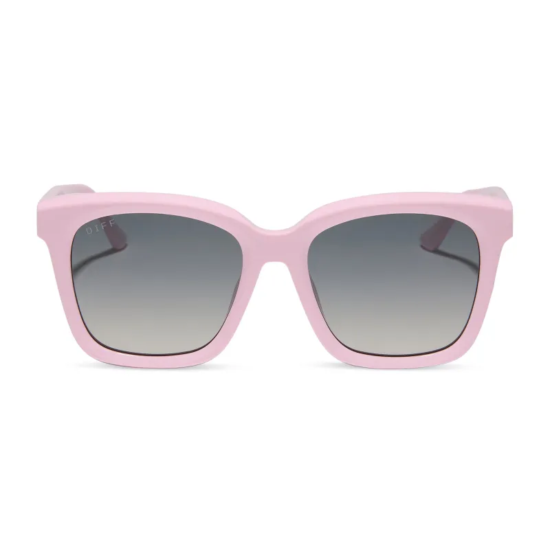 MEREDITH - POWDER PINK + GREY GRADIENT + POLARIZED SUNGLASSES made by Diff Eyewear