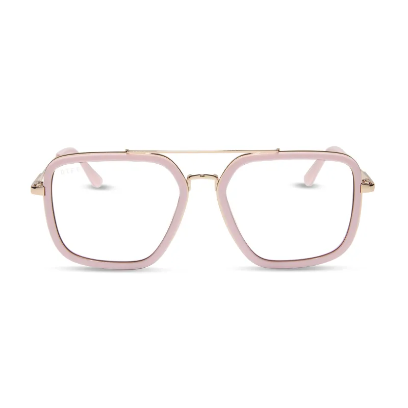 JORDAN - POWDER PINK + GOLD + GLASSES sold by Diff Eyewear