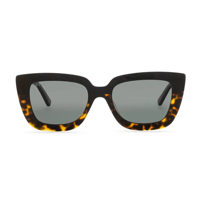 RUNI - BLACK TORTOISE + GREY POLARIZED SUNGLASSES sold by Diff Eyewear