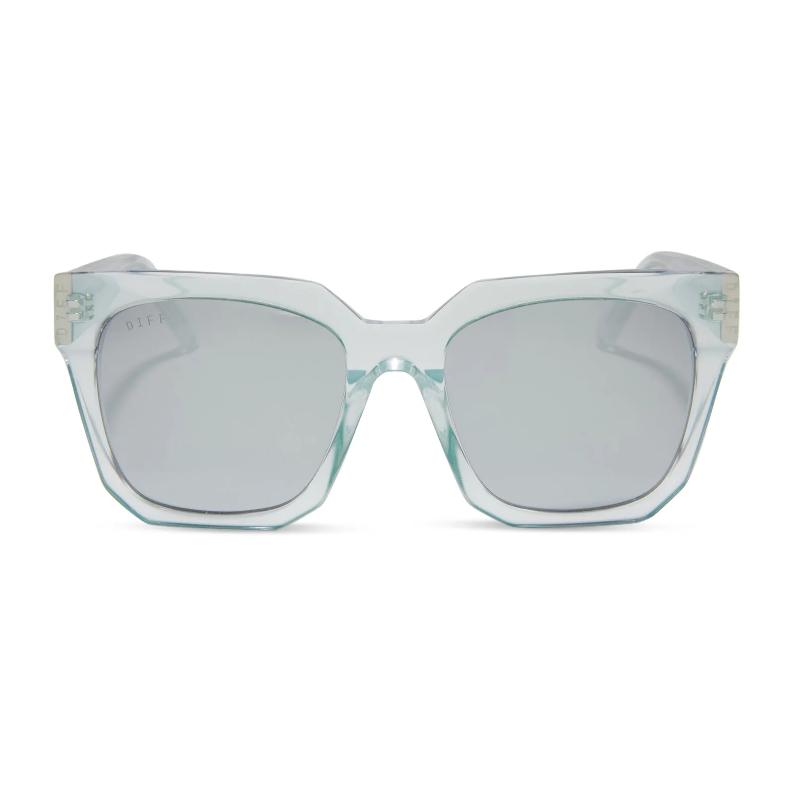 ARIANA - OPALESCENT TURQUOISE + SILVER MIRROR SUNGLASSES sold by Diff Eyewear