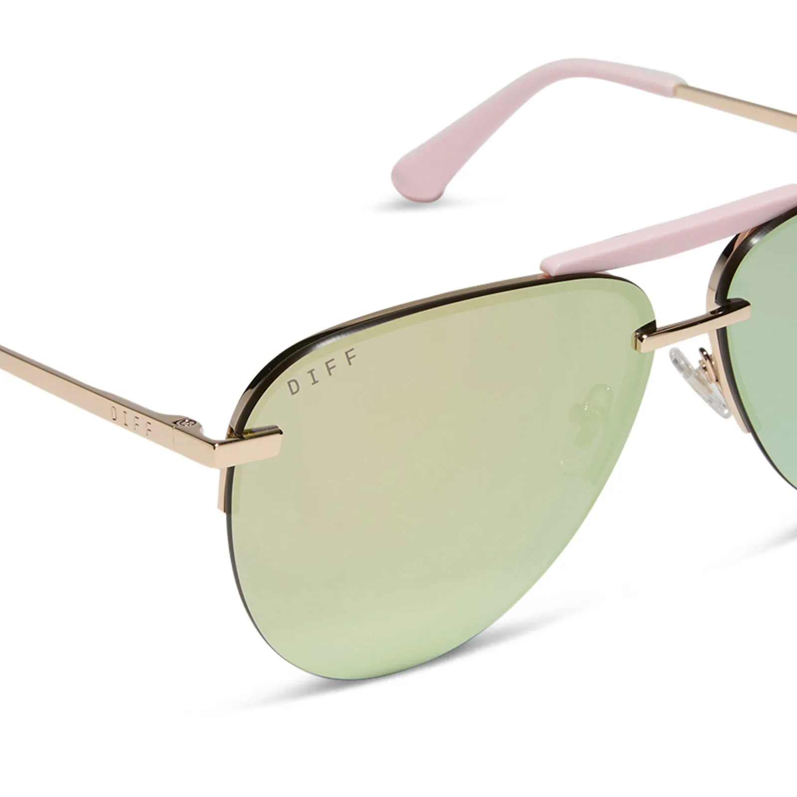 TAHOE - GOLD POWDER PINK + TAUPE MIRROR SUNGLASSES sold by Diff Eyewear product image thumbnail 4