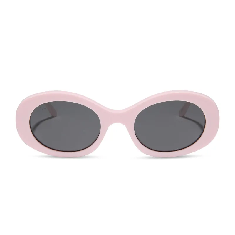 LAINEY - POWDER PINK + GREY + POLARIZED SUNGLASSES made by Diff Eyewear