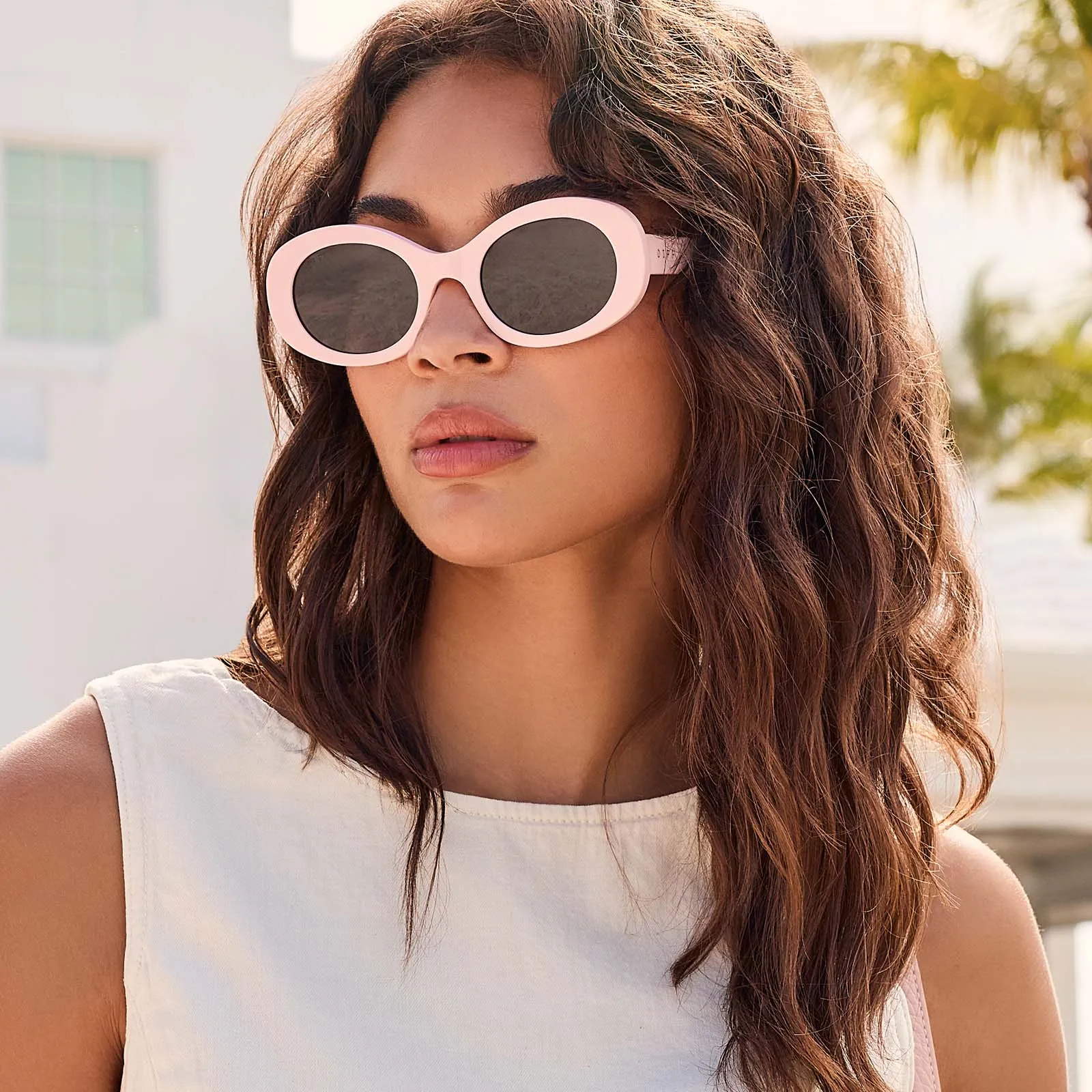 LAINEY - POWDER PINK + GREY + POLARIZED SUNGLASSES sold by Diff Eyewear product image thumbnail 5