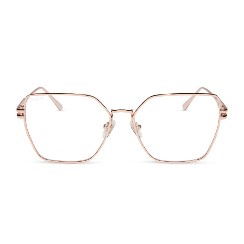 BONNIE - ROSE GOLD + BLUE LIGHT TECHNOLOGY GLASSES made by Diff Eyewear