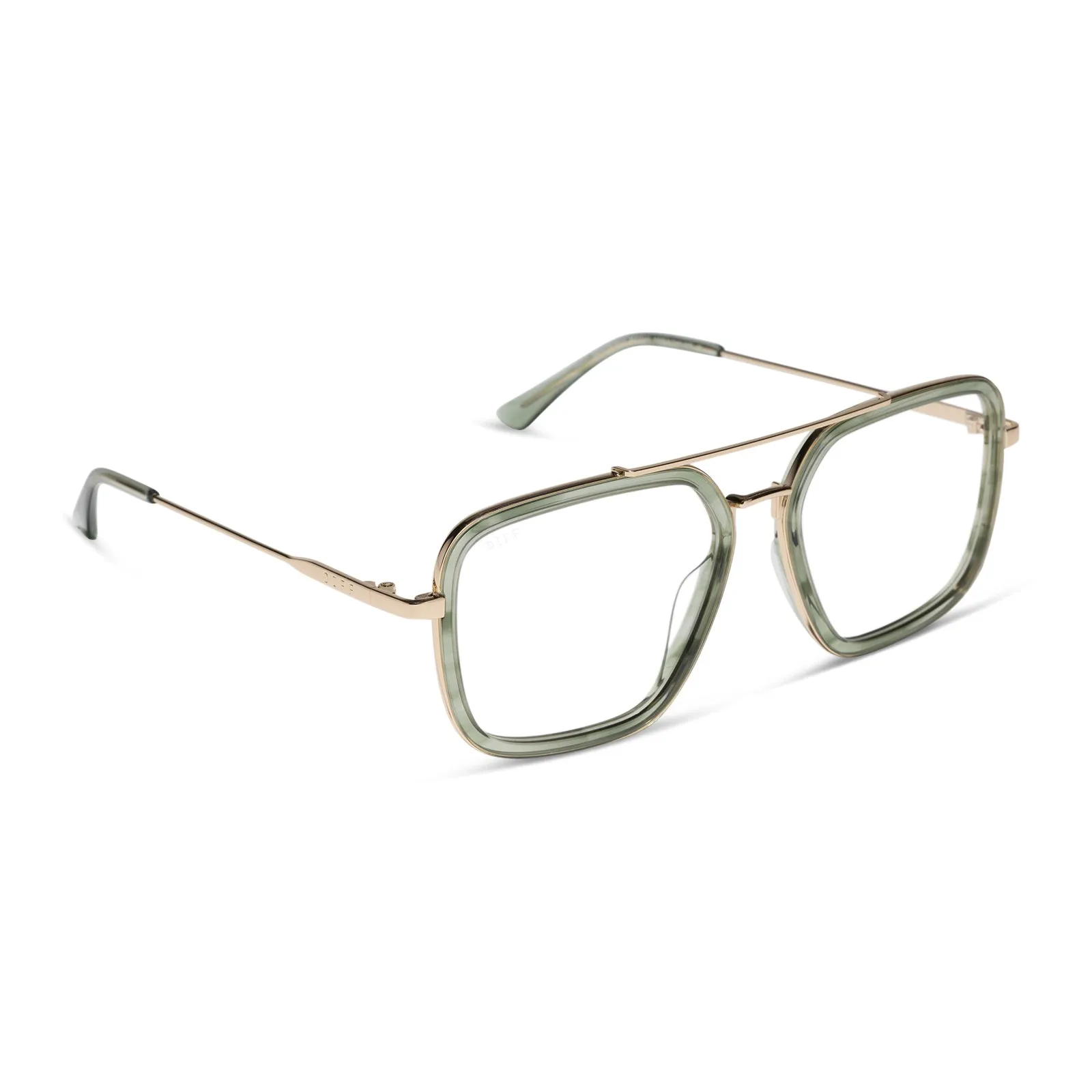JORDAN - MATCHA + GOLD + BLUE LIGHT GLASSES sold by Diff Eyewear product image thumbnail 2