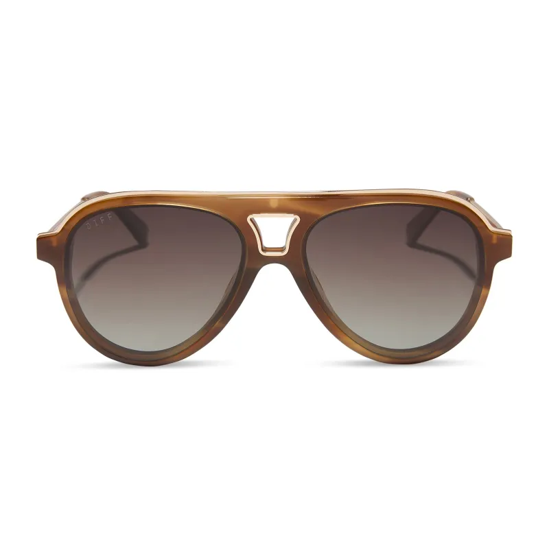 TOSCA III - TAWNY TORTOISE + BROWN GRADIENT + POLARIZED SUNGLASSES made by Diff Eyewear