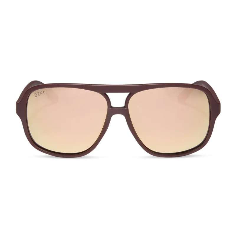 HANGTIME - MATTE RUGBY RED + CHAMPAGNE MIRROR + POLARIZED SUNGLASSES sold by Diff Eyewear