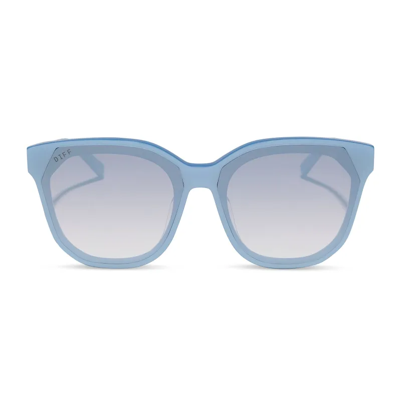 GIA - LIGHT BLUE + SLATE GRADIENT FLASH SUNGLASSES sold by Diff Eyewear