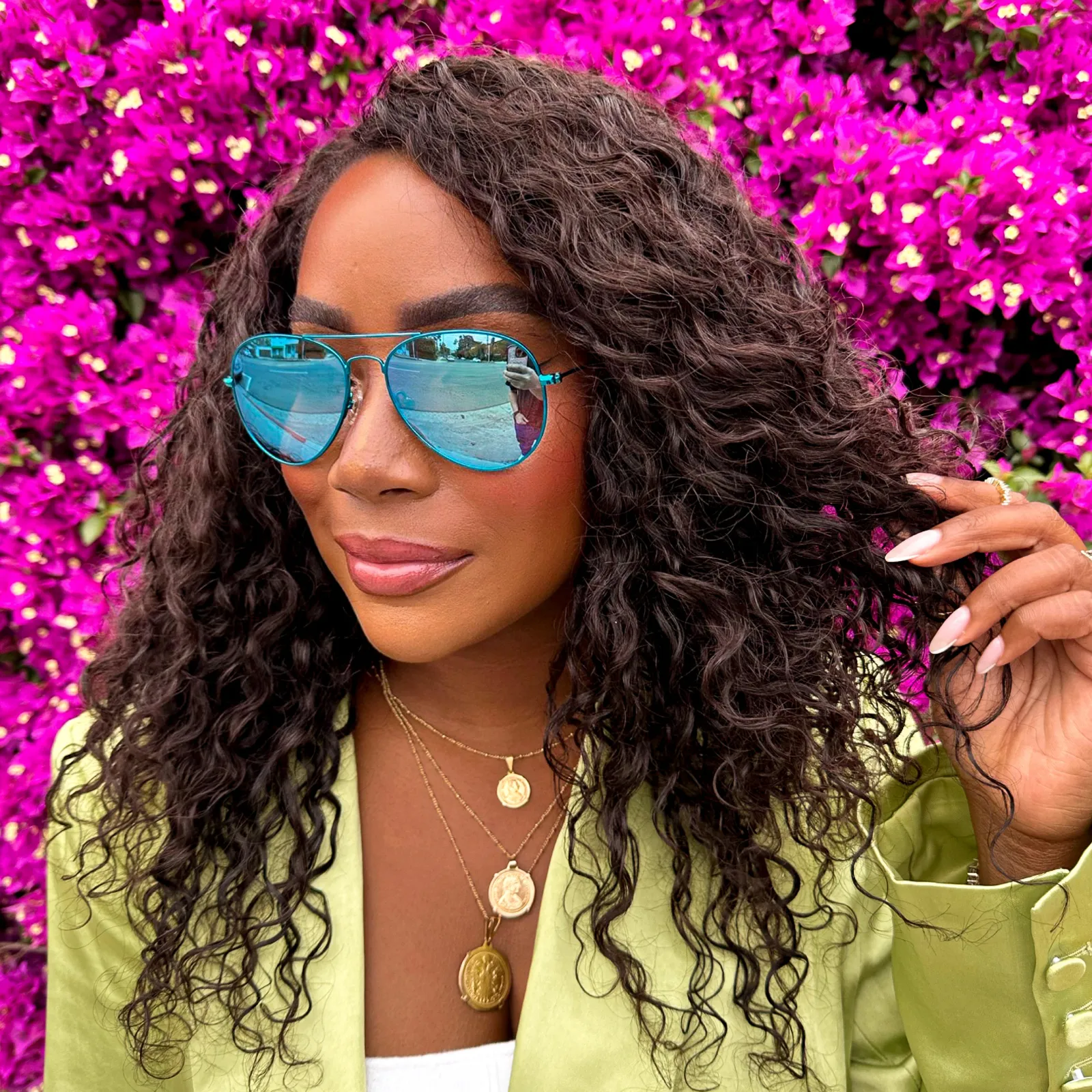CRUZ - TURQUOISE METALLIC + TEAL MIRROR SUNGLASSES sold by Diff Eyewear product image thumbnail 5