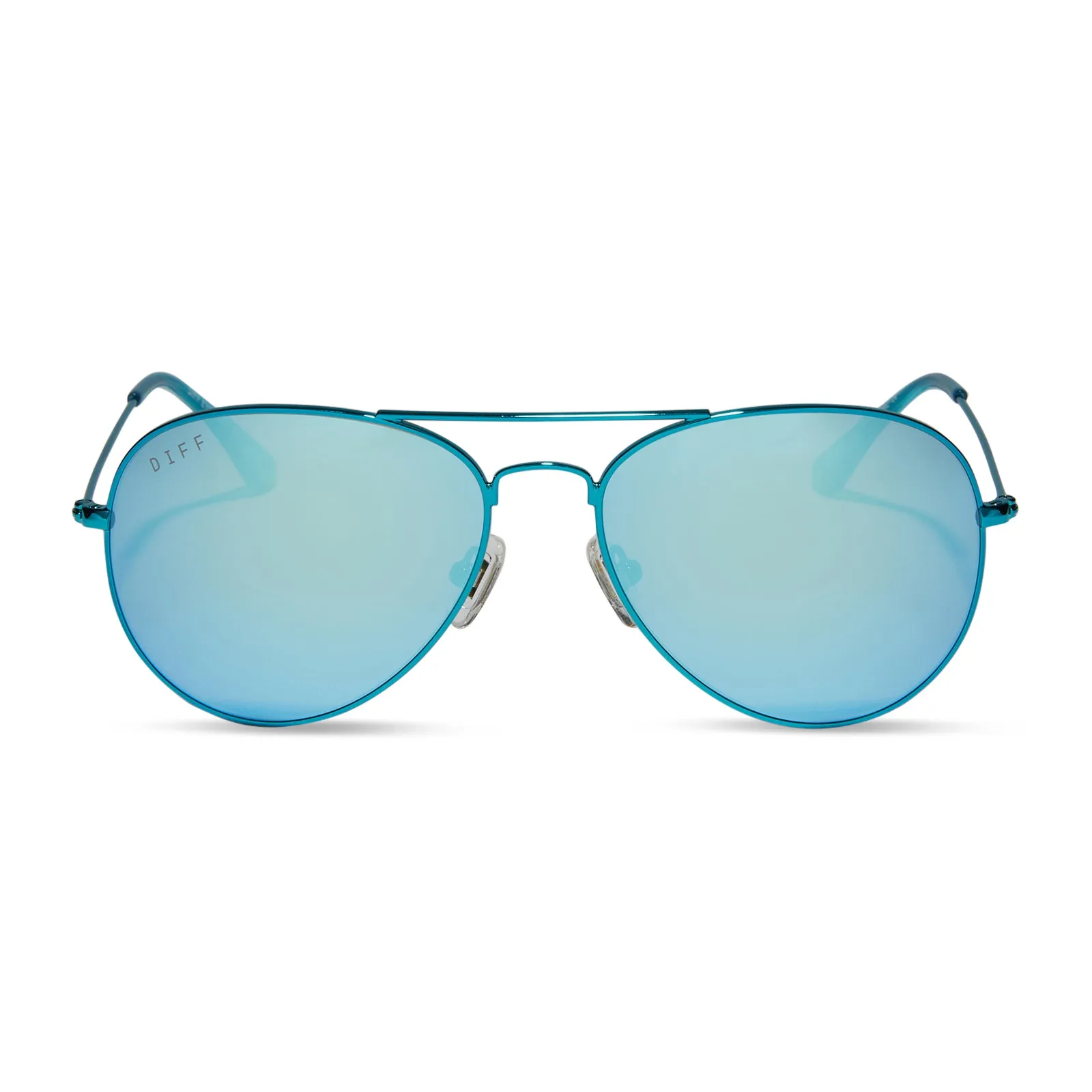CRUZ - TURQUOISE METALLIC + TEAL MIRROR SUNGLASSES sold by Diff Eyewear