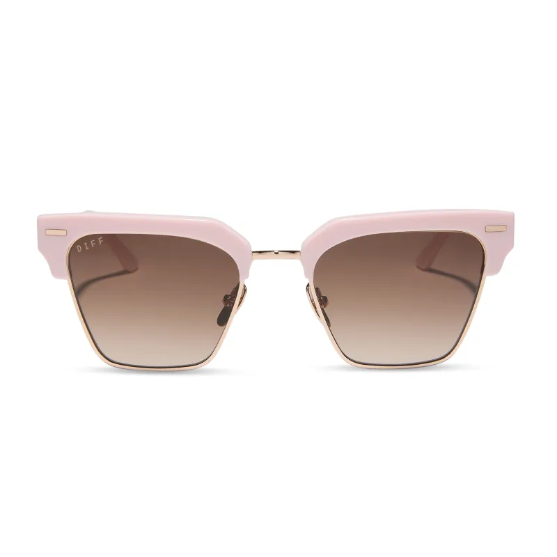 CAPRI - POWDER PINK + CHAMPAGNE + BROWN GRADIENT SUNGLASSES sold by Diff Eyewear