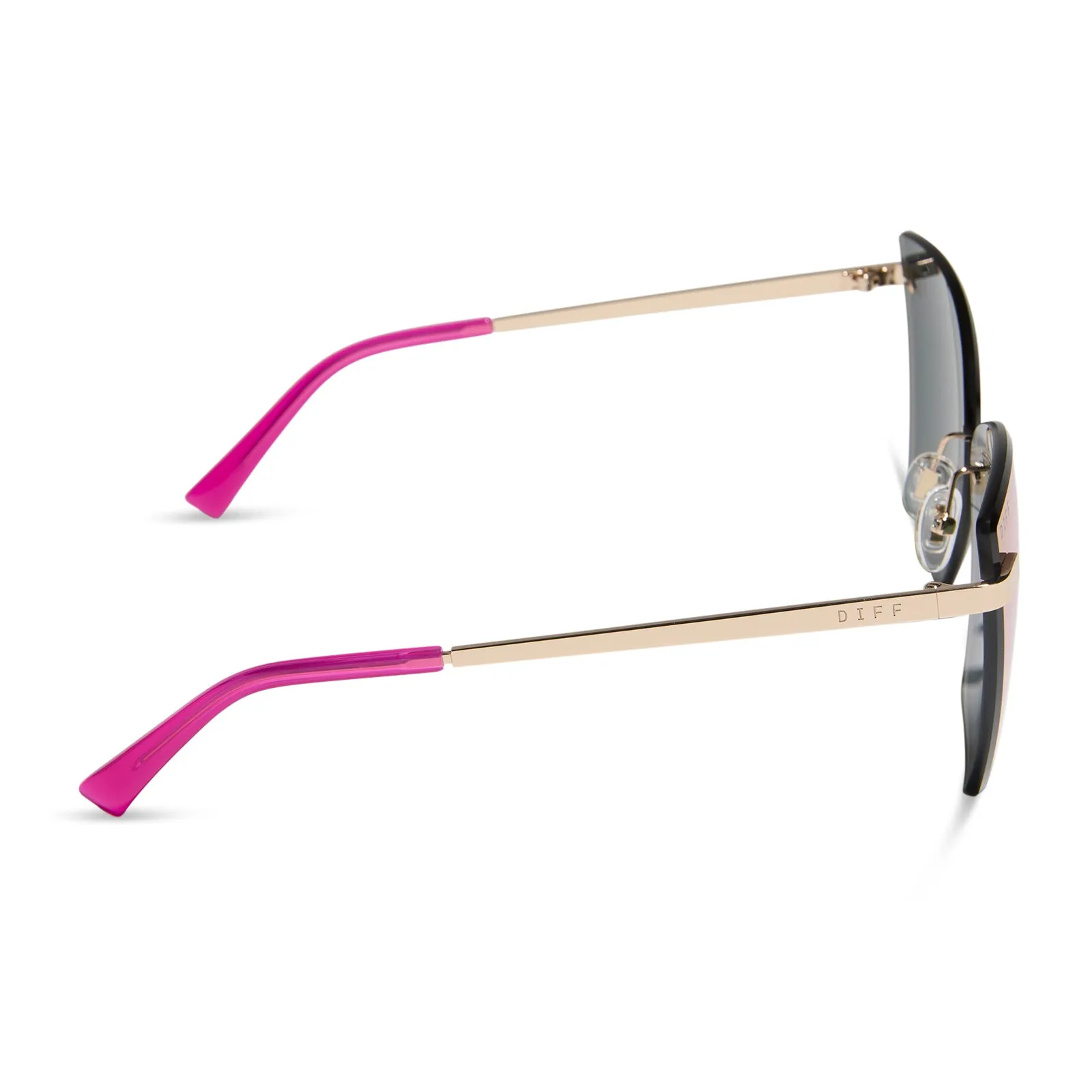 BECKY V - GOLD + PINK RUSH MIRROR SUNGLASSES sold by Diff Eyewear product image thumbnail 3