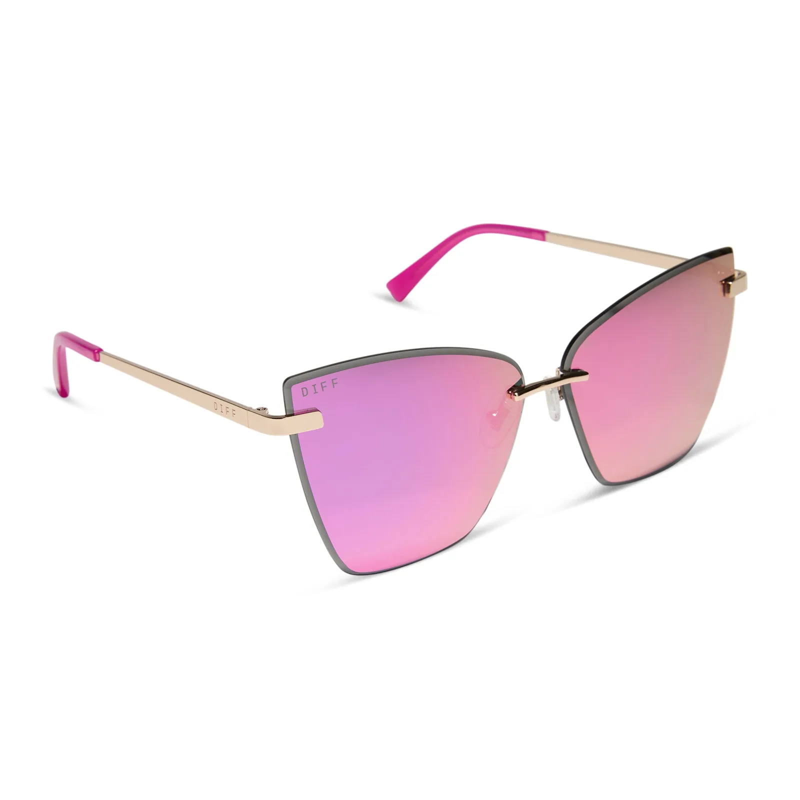 BECKY V - GOLD + PINK RUSH MIRROR SUNGLASSES sold by Diff Eyewear product image thumbnail 2