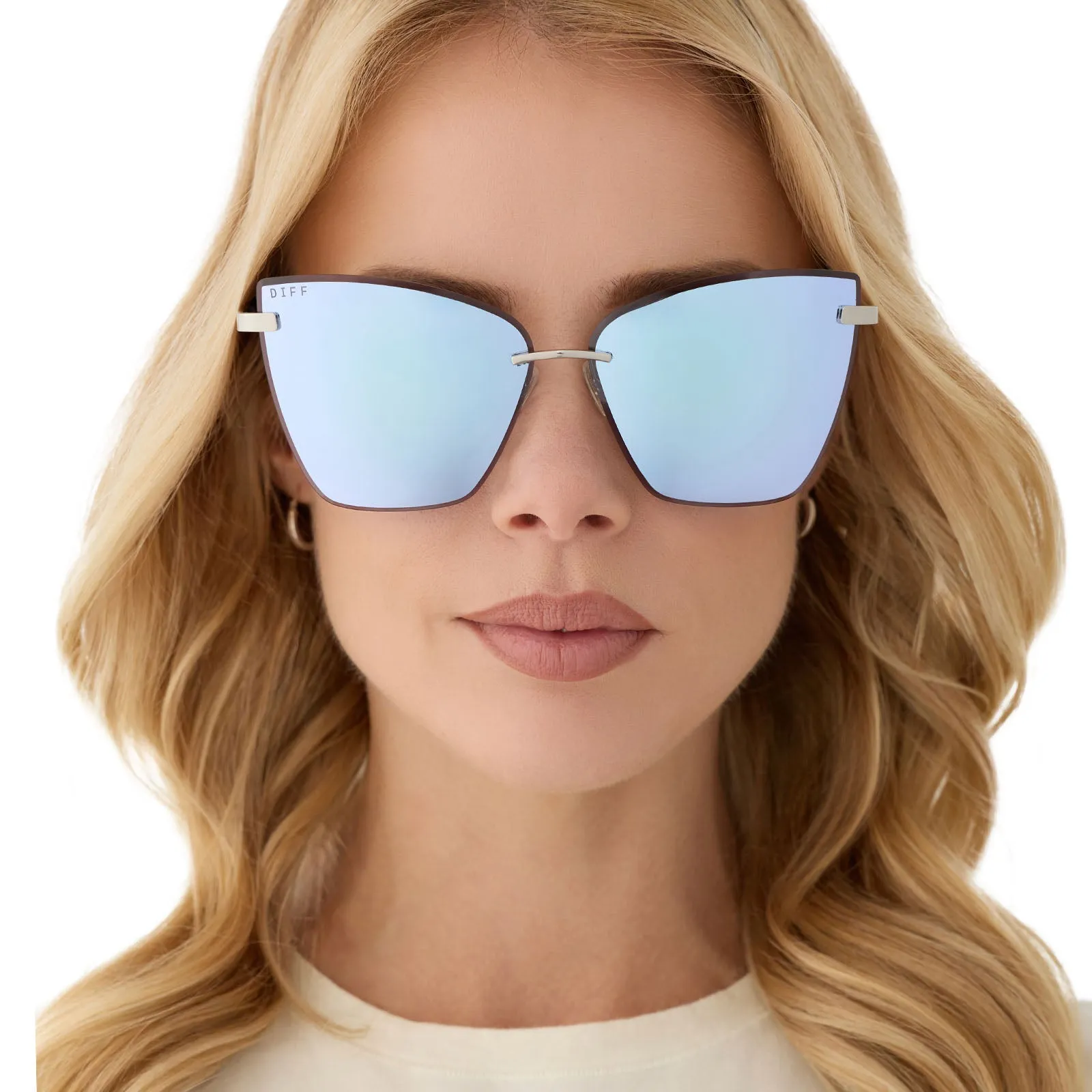 BECKY V - SILVER + LAVENDER MIRROR SUNGLASSES sold by Diff Eyewear product image thumbnail 5