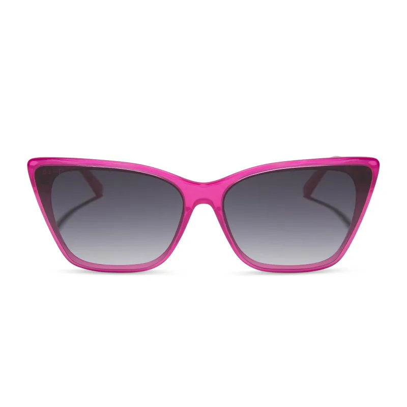 ALINA - BRIGHT TULIP + GREY GRADIENT SUNGLASSES made by Diff Eyewear