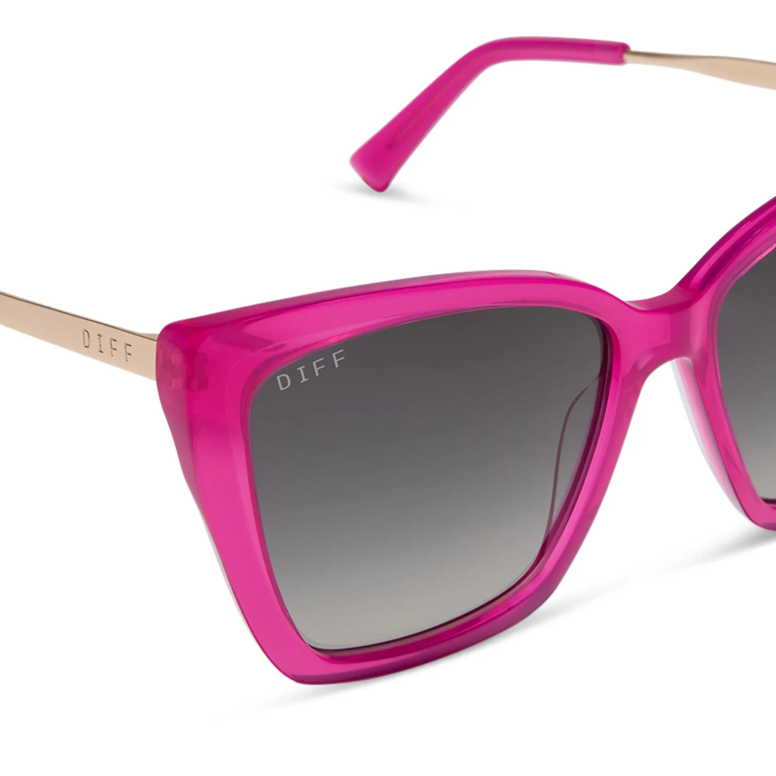 BECKY II - BRIGHT TULIP + GOLD + GREY GRADIENT + POLARIZED SUNGLASSES sold by Diff Eyewear product image thumbnail 4