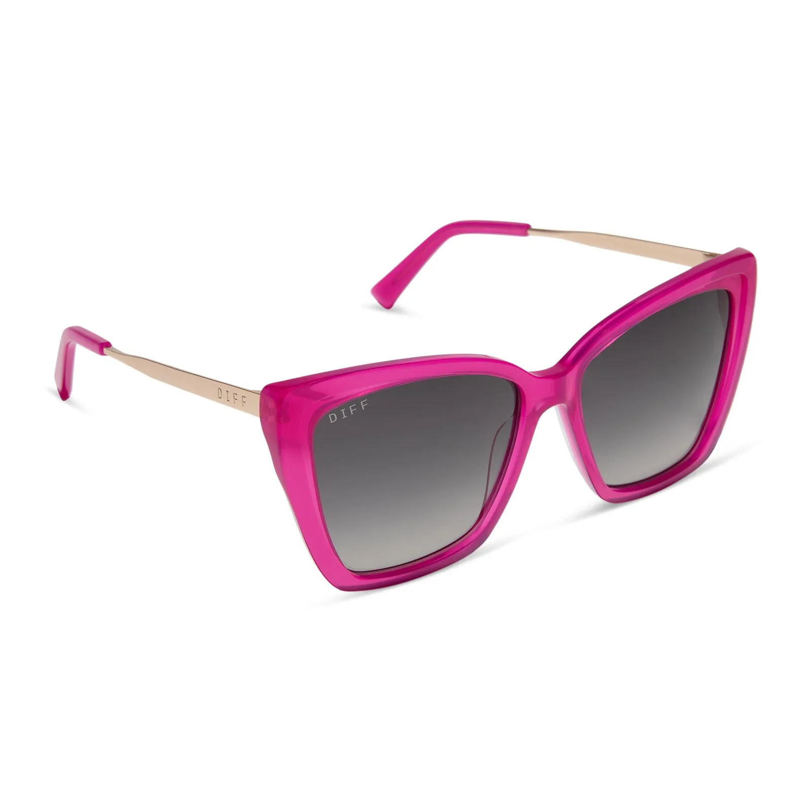 BECKY II - BRIGHT TULIP + GOLD + GREY GRADIENT + POLARIZED SUNGLASSES sold by Diff Eyewear product image thumbnail 2