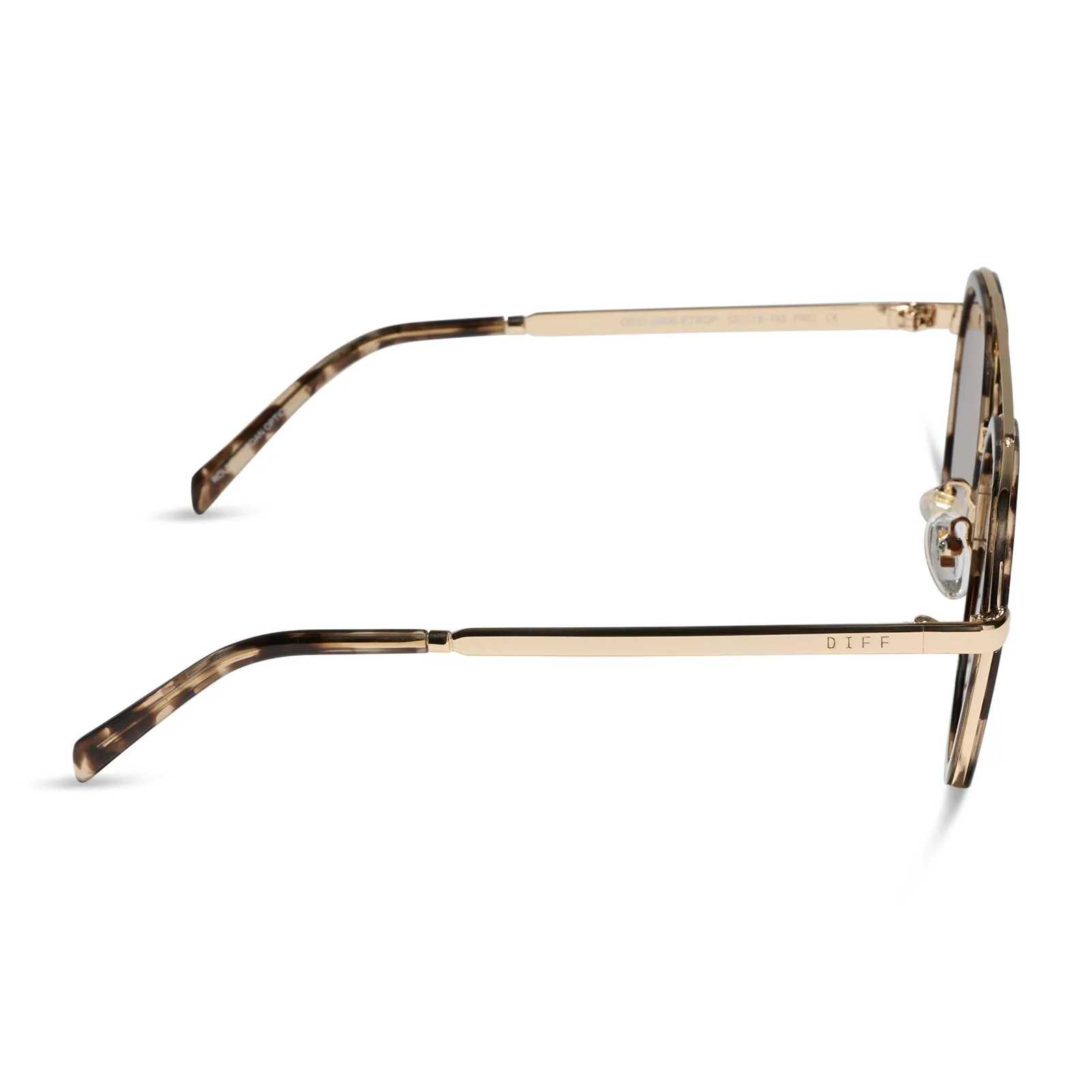 JOEY - ESPRESSO TORTOISE + GOLD METAL + BROWN GRADIENT + POLARIZED SUNGLASSES sold by Diff Eyewear product image thumbnail 3