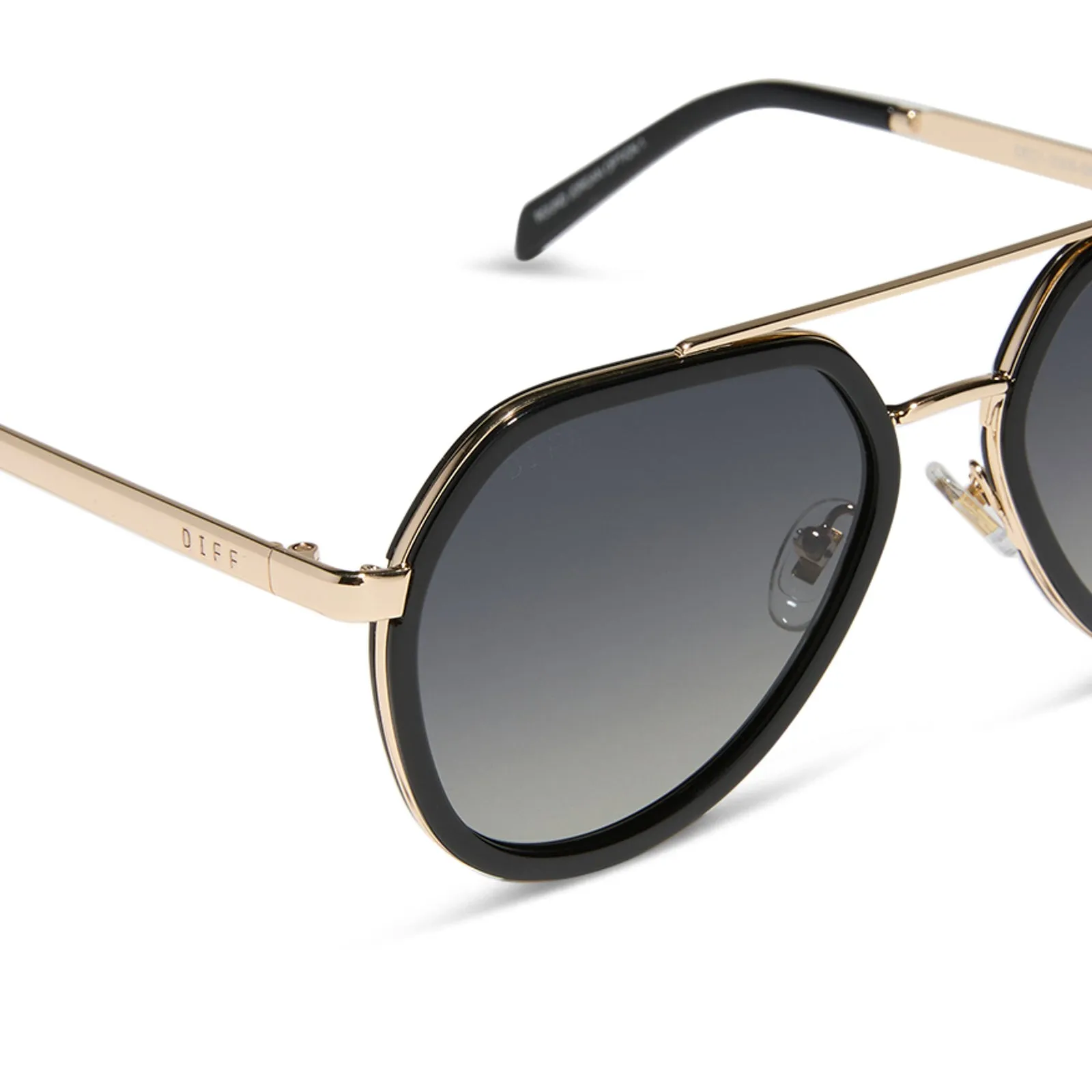JOEY - BLACK + GOLD METAL + GREY GRADIENT + POLARIZED SUNGLASSES sold by Diff Eyewear product image thumbnail 4