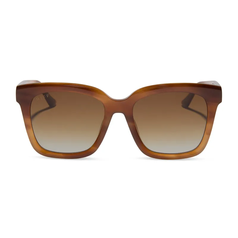 MEREDITH - TAWNY TORTOISE + BROWN GRADIENT + POLARIZED SUNGLASSES sold by Diff Eyewear