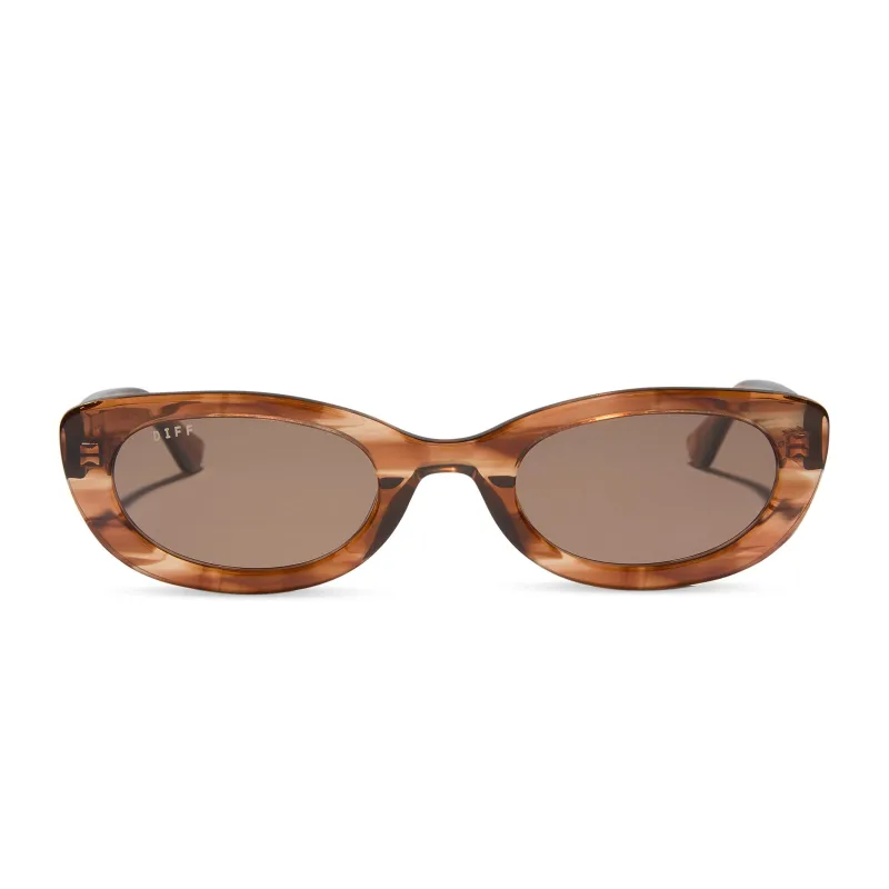RAYA - HORN TORTOISE + BROWN SUNGLASSES made by Diff Eyewear