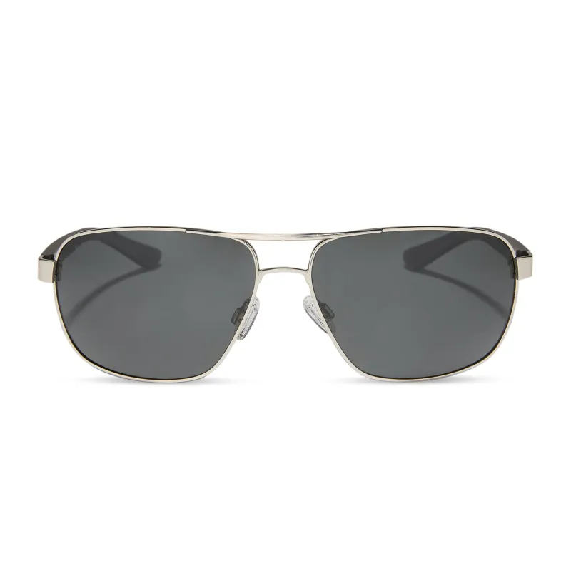 MATCHPOINT - SILVER + MATTE BLACK + GREY + POLARIZED SUNGLASSES sold by Diff Eyewear