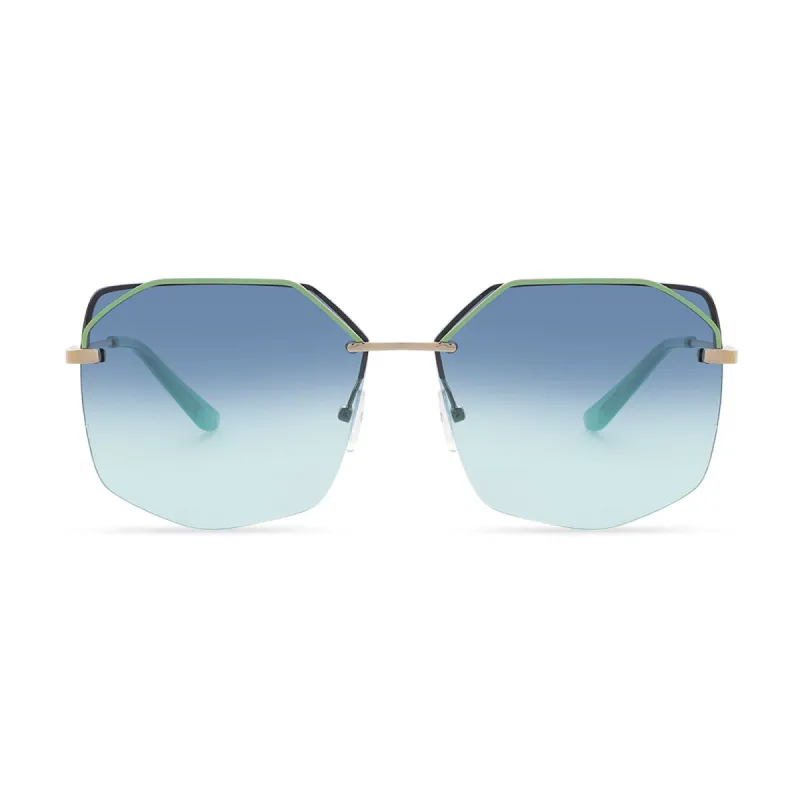 BREE - SILVER + SEAFOAM GRADIENT SUNGLASSES sold by Diff Eyewear
