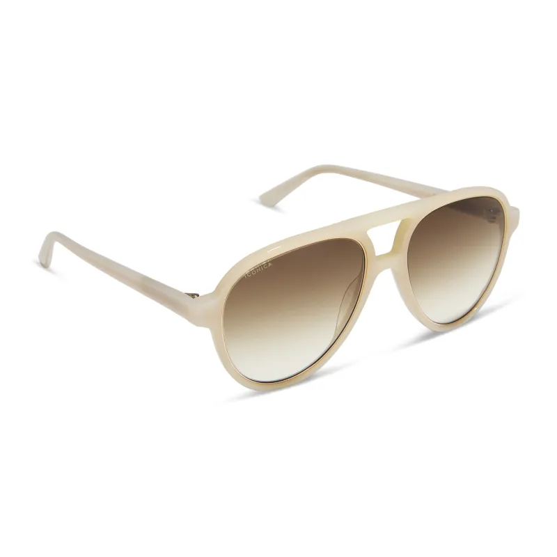 PIA - MERINGUE + BROWN GRADIENT + POLARIZED SUNGLASSES made by Diff Eyewear