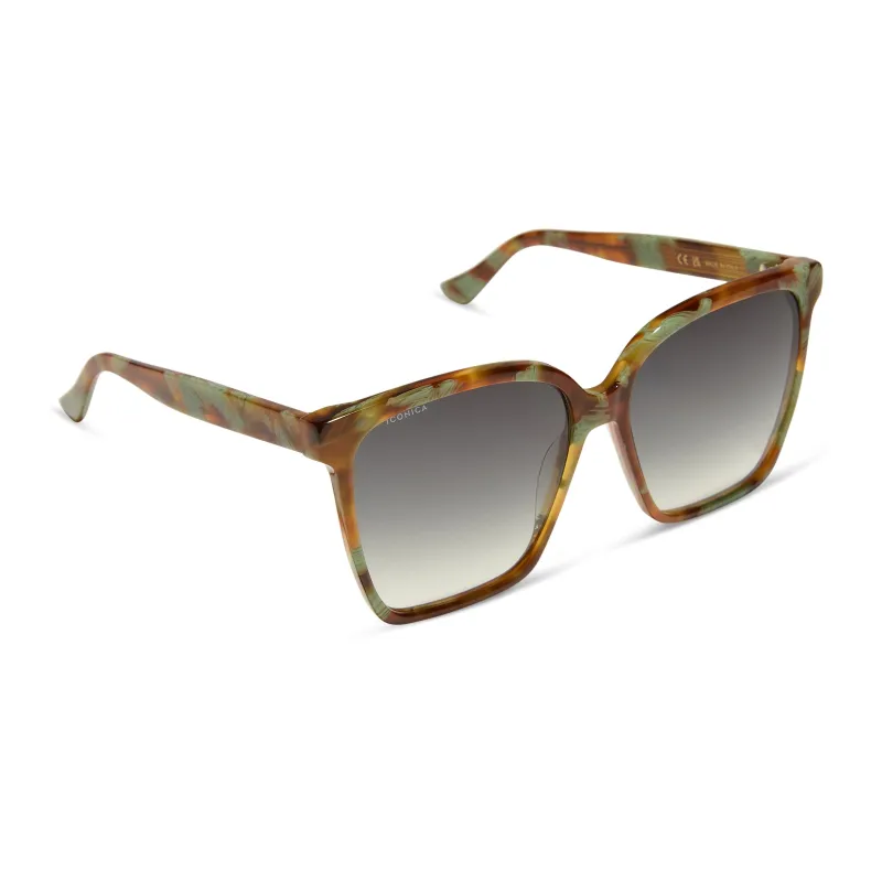 NAOMI - IONIAN TORTOISE + GREY GRADIENT + POLARIZED SUNGLASSES made by Diff Eyewear