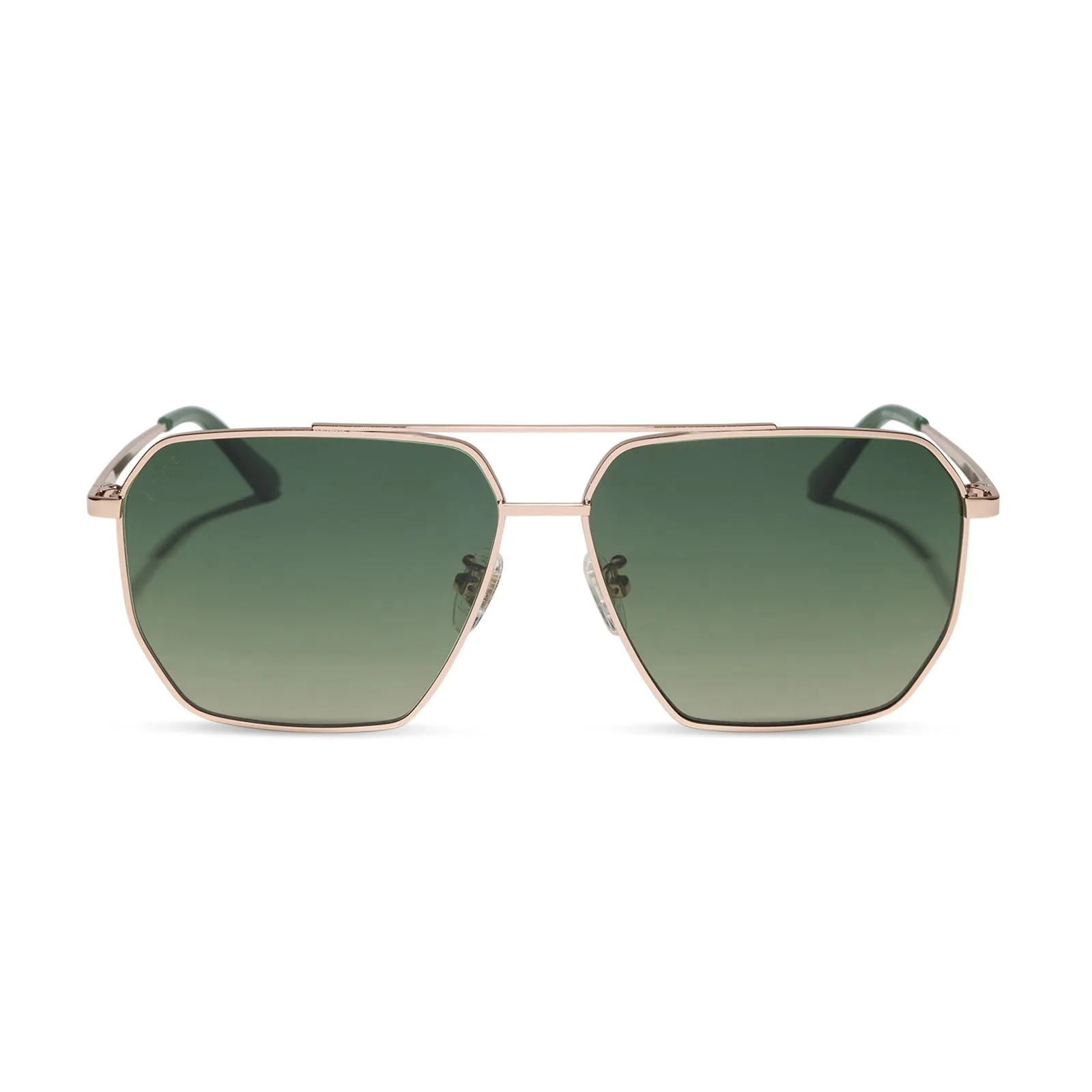 BERKELY - CHAMPAGNE GOLD + ALOE GREEN GRADIENT + POLARIZED SUNGLASSES sold by Diff Eyewear