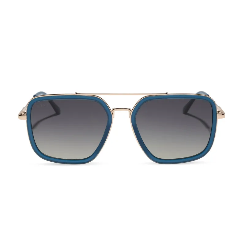 JORDAN - CLUBHOUSE BLUE + GOLD + GREY GRADIENT + POLARIZED SUNGLASSES made by Diff Eyewear