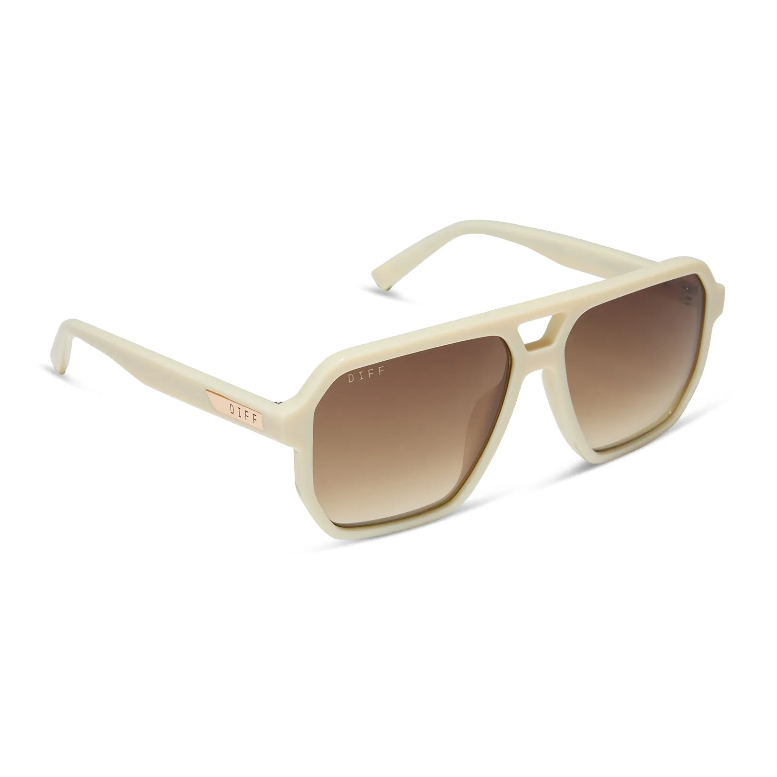CAMERON - COURTSIDE IVORY + BROWN GRADIENT + POLARIZED SUNGLASSES sold by Diff Eyewear product image thumbnail 2