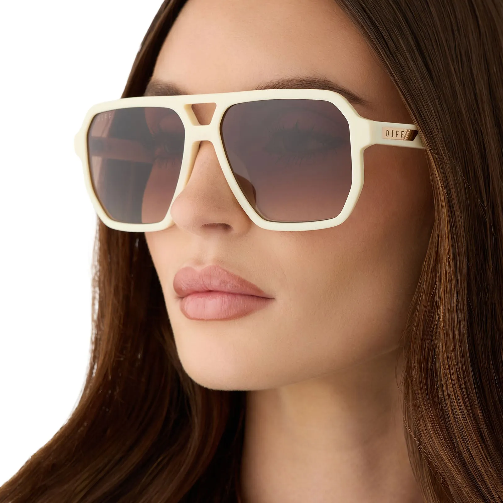 CAMERON - COURTSIDE IVORY + BROWN GRADIENT + POLARIZED SUNGLASSES sold by Diff Eyewear product image thumbnail 5