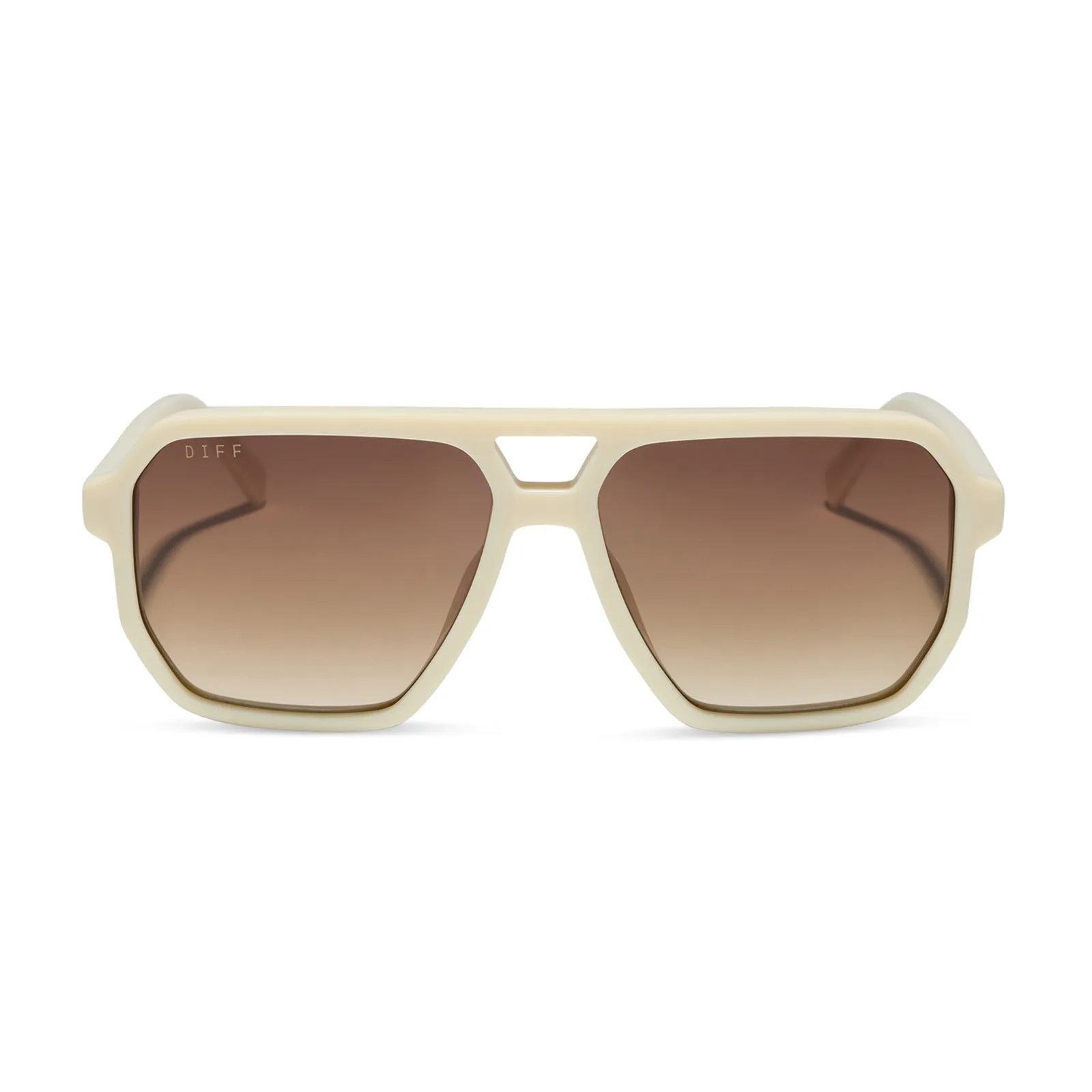 CAMERON - COURTSIDE IVORY + BROWN GRADIENT + POLARIZED SUNGLASSES sold by Diff Eyewear