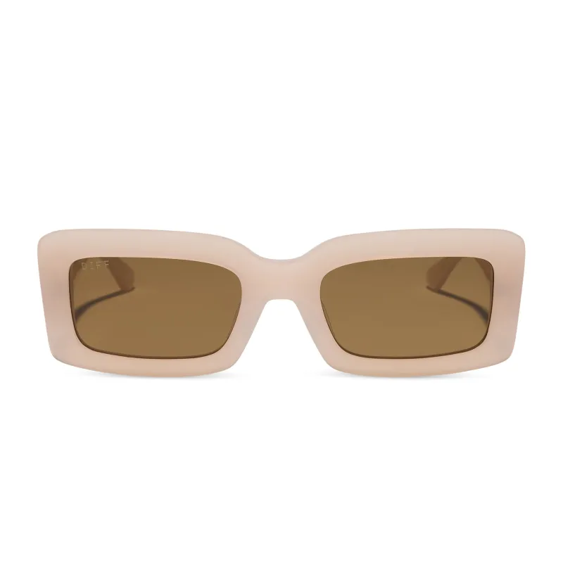 INDY - MILKY BLUSH + BROWN + POLARIZED SUNGLASSES made by Diff Eyewear