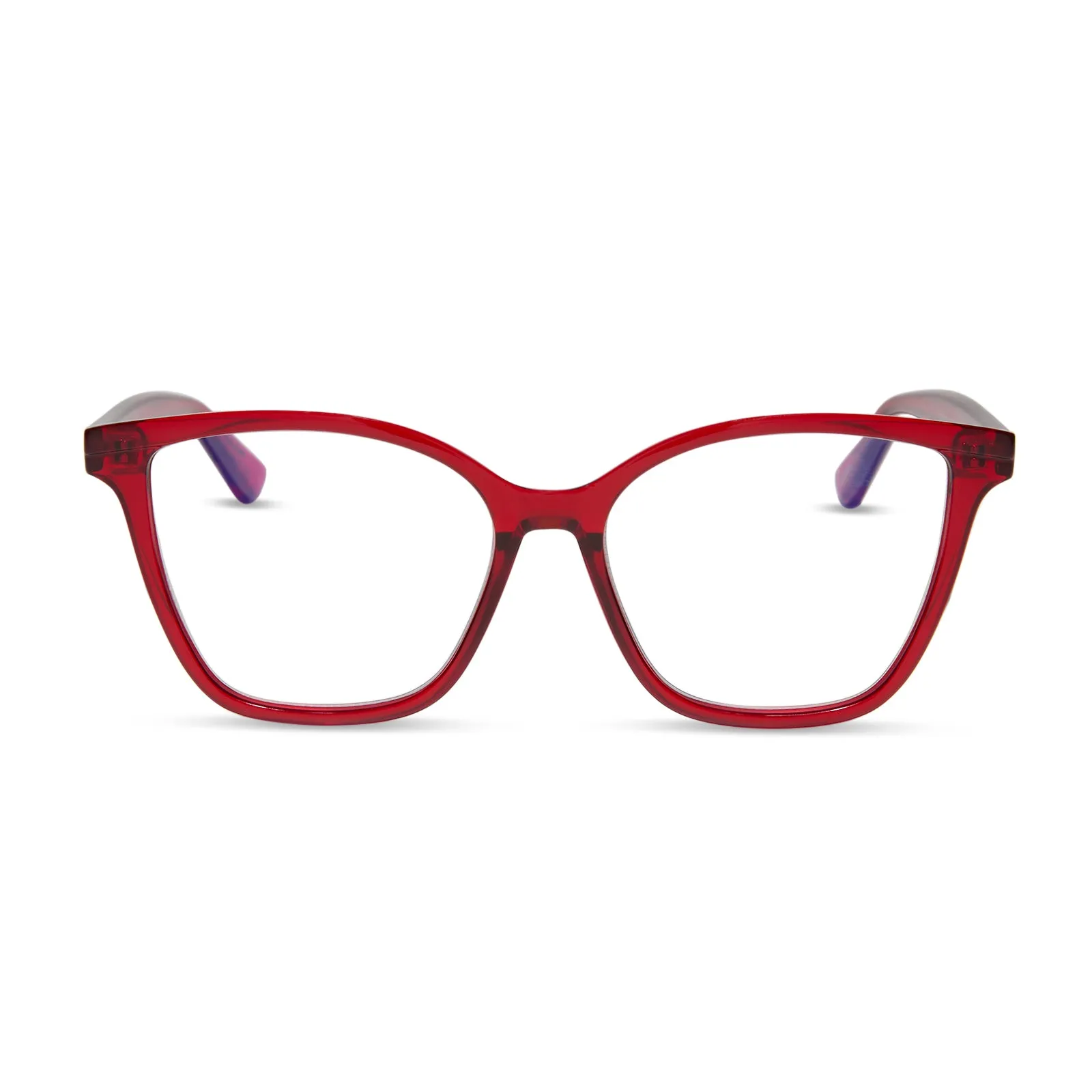 LEAH - RED CHERRY + BLUE LIGHT READERS sold by Diff Eyewear
