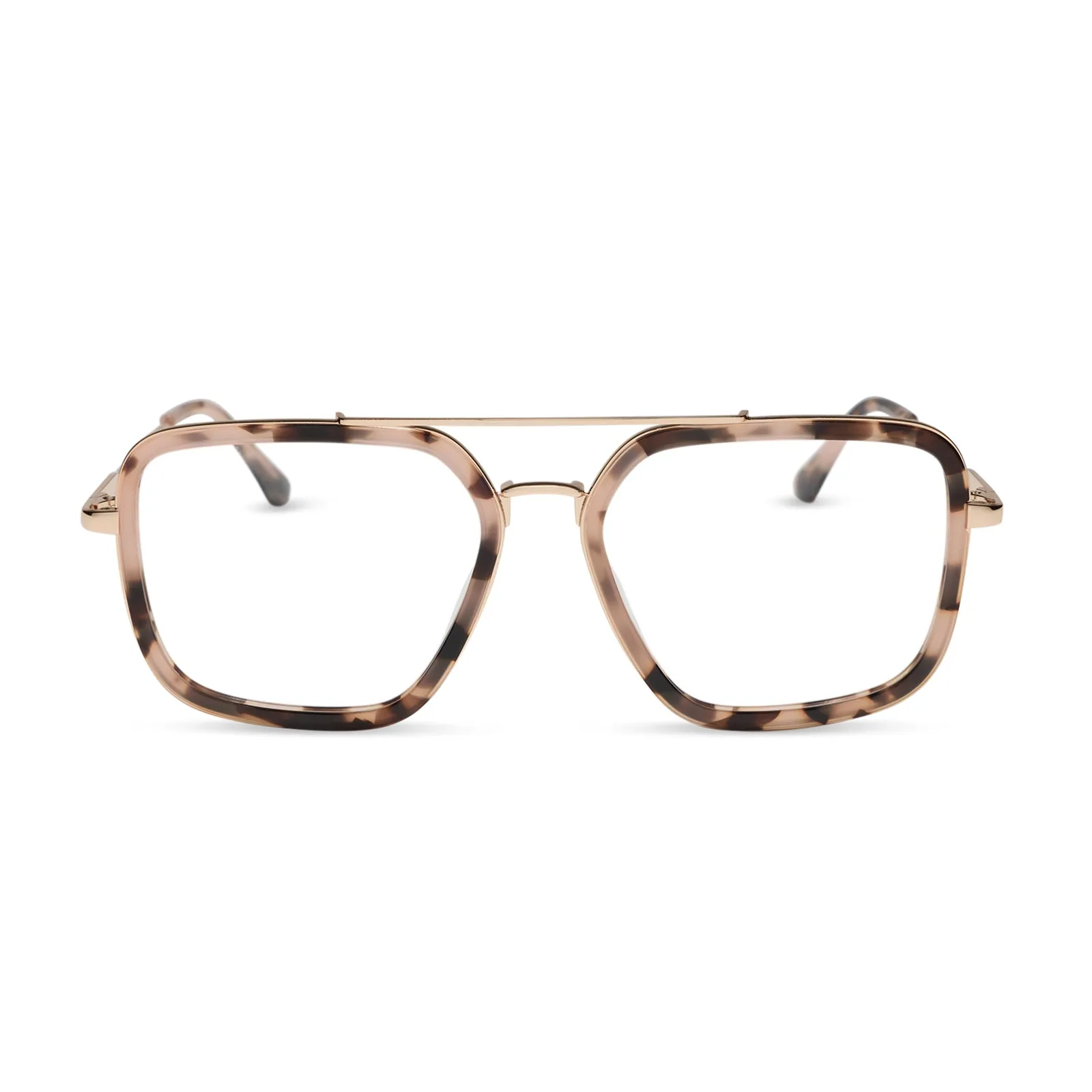 JORDAN - HIMALAYAN TORTOISE + GOLD + GLASSES sold by Diff Eyewear
