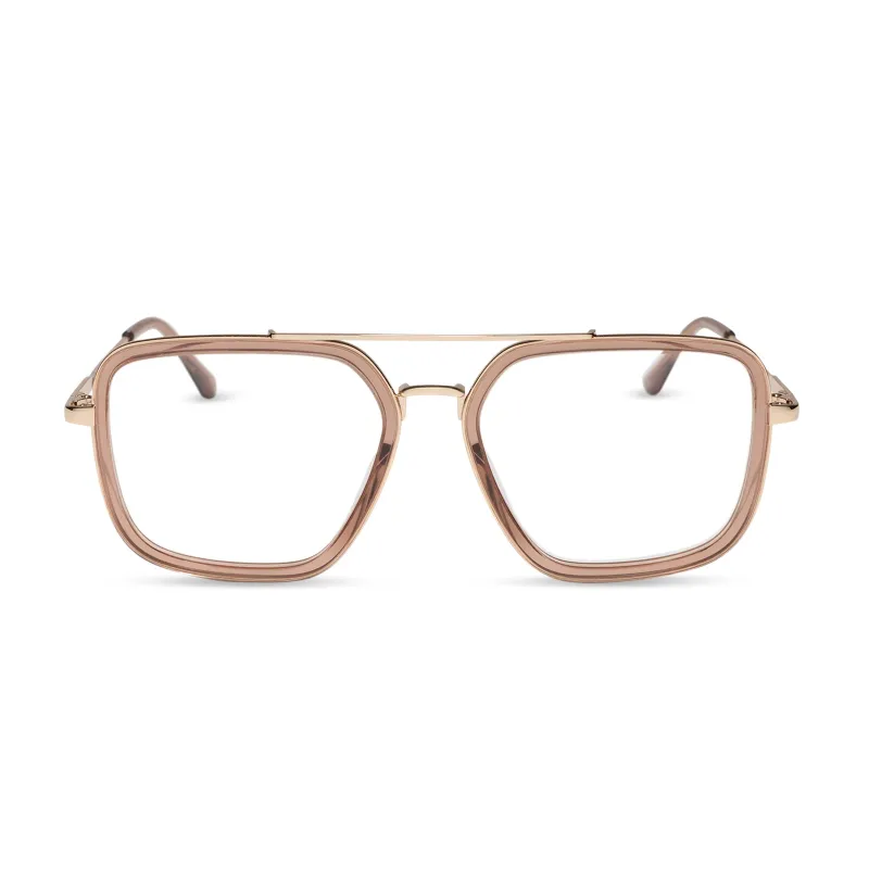 JORDAN - CAFÉ OLE + GOLD + GLASSES made by Diff Eyewear