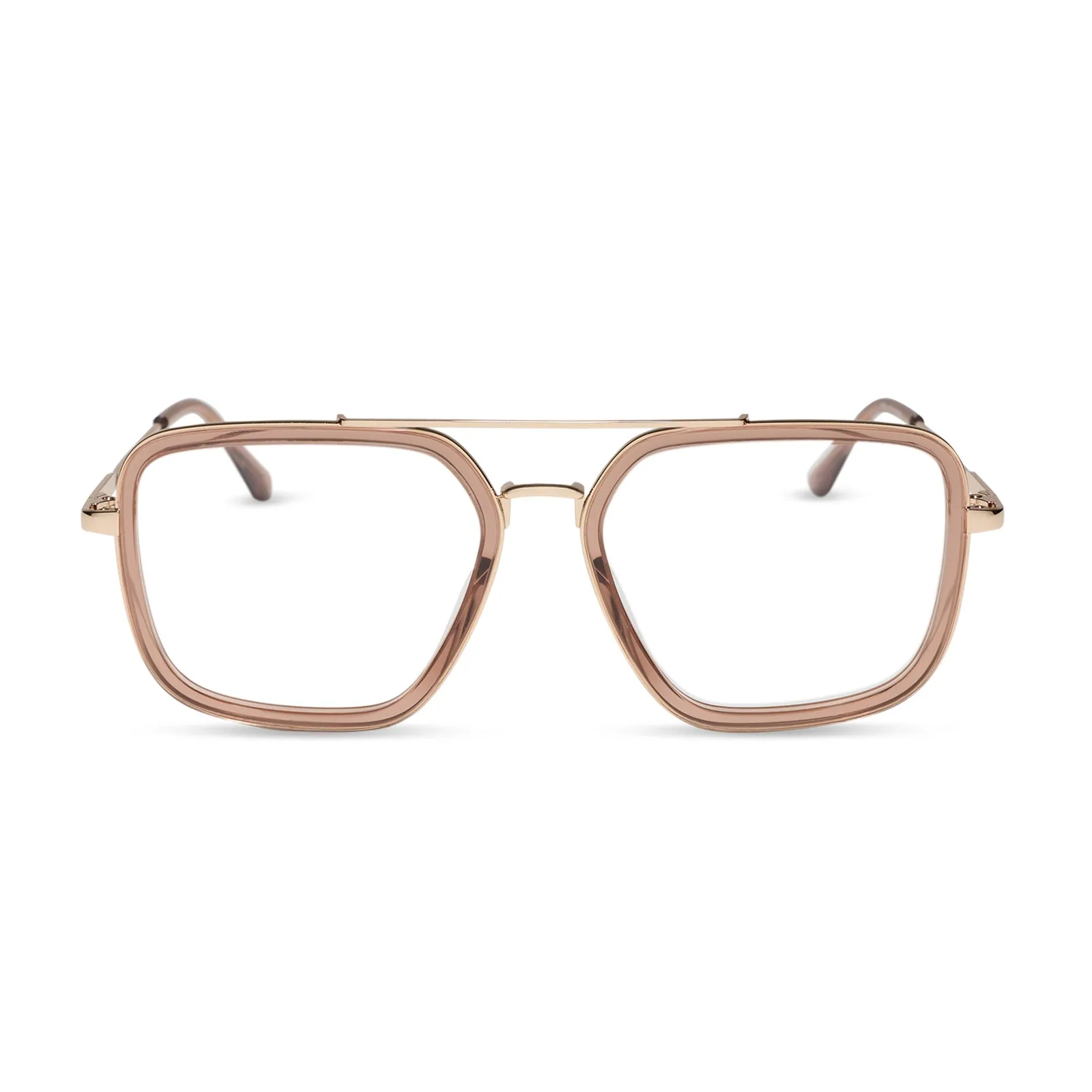 JORDAN - CAFÉ OLE + GOLD + GLASSES sold by Diff Eyewear