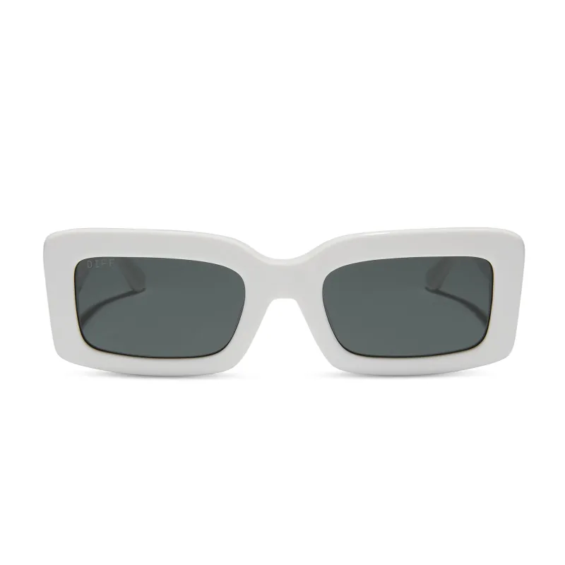 INDY - WHITE CLOUD + GREY + POLARIZED SUNGLASSES made by Diff Eyewear