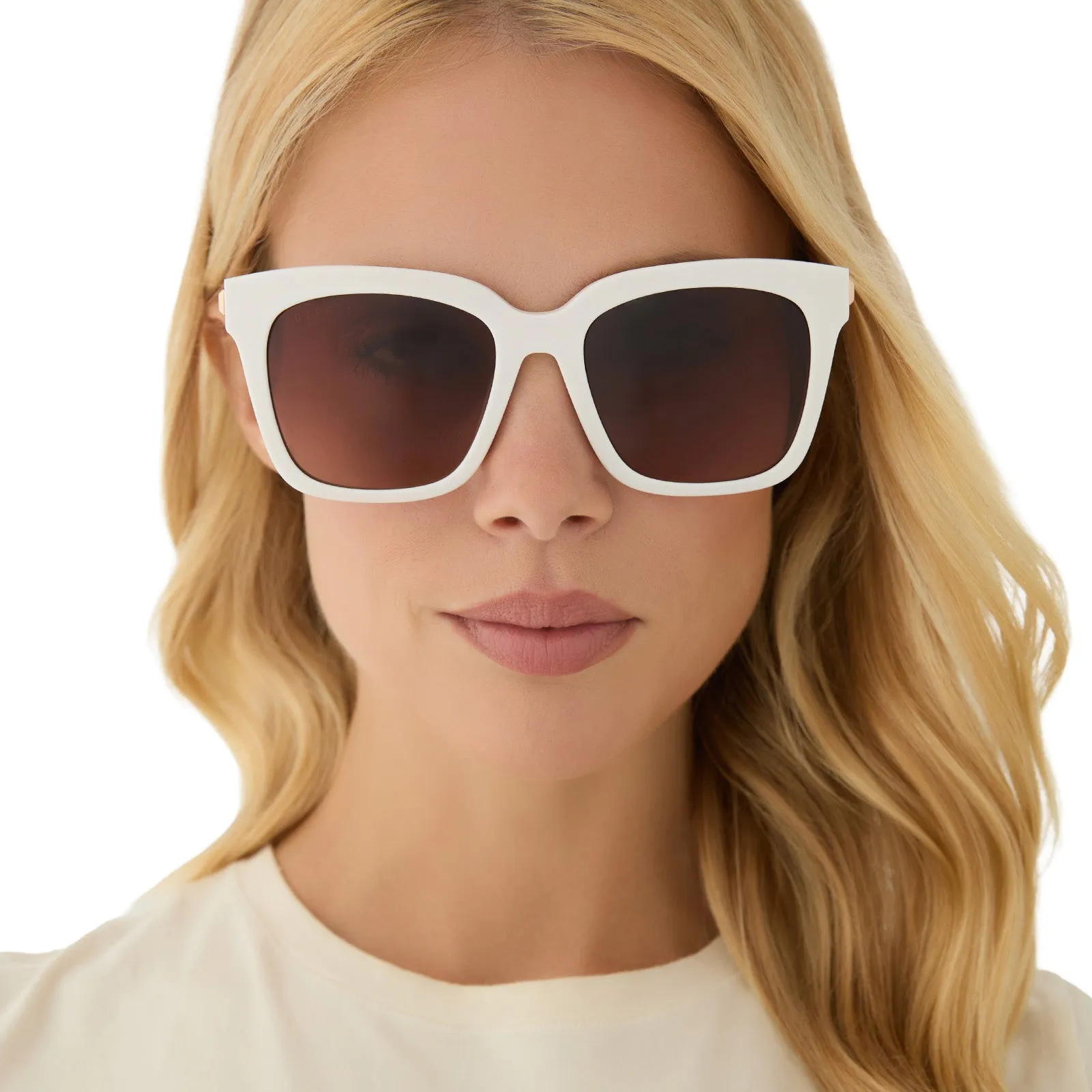 BELLA - WHITE CLOUD + BROWN GRADIENT SUNGLASSES sold by Diff Eyewear product image thumbnail 5