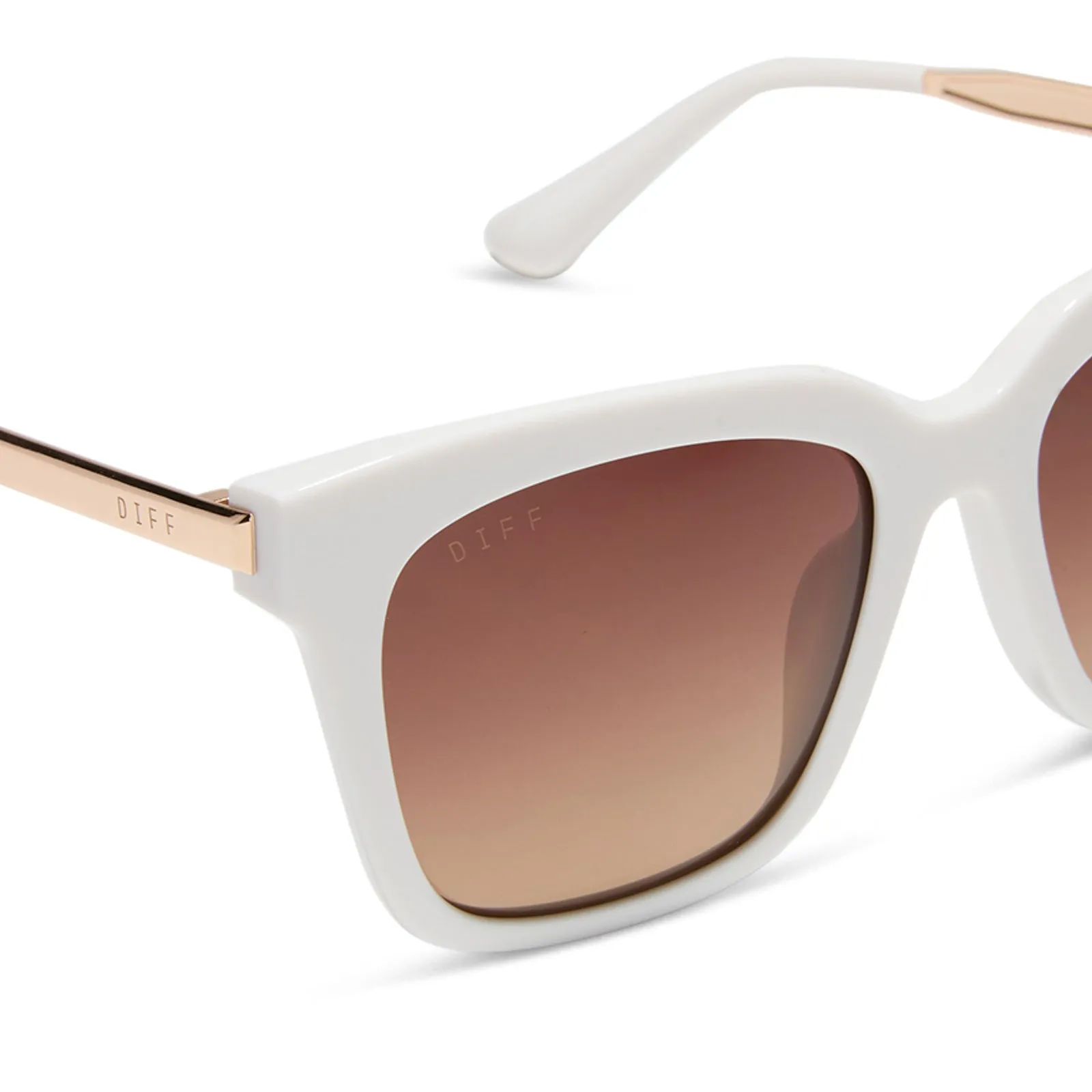 BELLA - WHITE CLOUD + BROWN GRADIENT SUNGLASSES sold by Diff Eyewear product image thumbnail 4