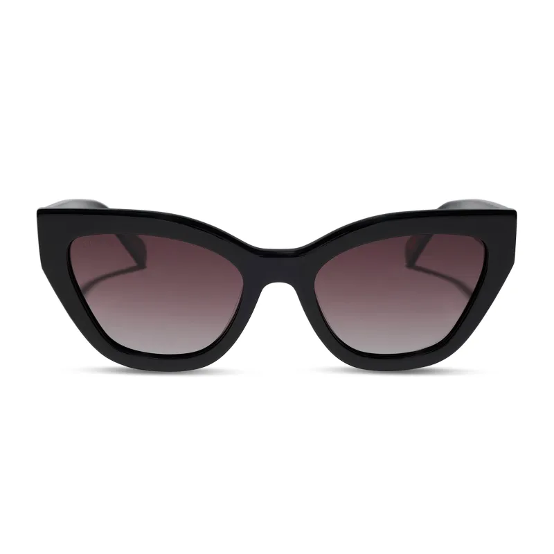 EMILY - BLACK + BROWN GRADIENT + POLARIZED SUNGLASSES made by Diff Eyewear
