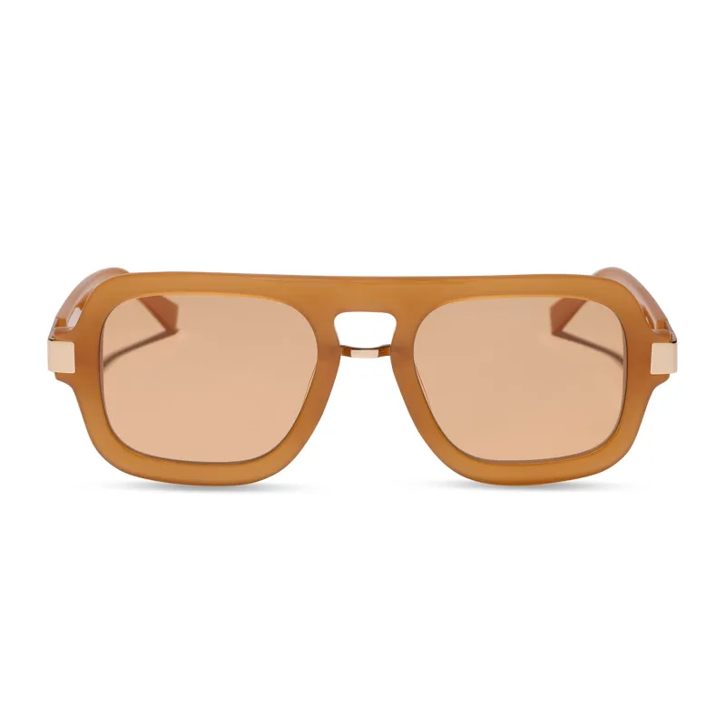 RACHAEL KIRKCONNELL - NAOMI + MANGO + CHAMPAGNE TINT SUNGLASSES made by Diff Eyewear
