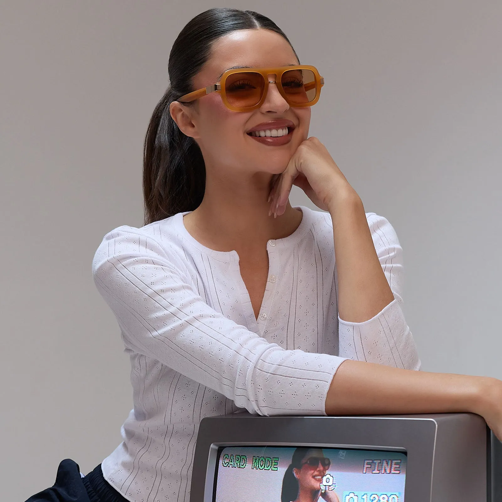 NAOMI - MANGO + CHAMPAGNE TINT SUNGLASSES sold by Diff Eyewear product image thumbnail 5