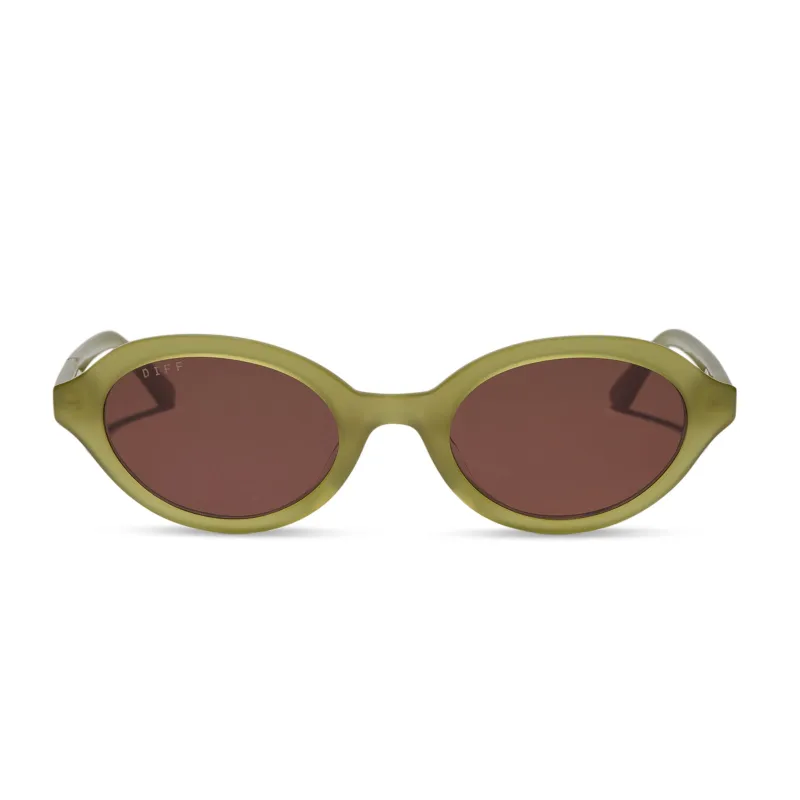 JULIA - OAKMOSS GREEN + BROWN SUNGLASSES made by Diff Eyewear