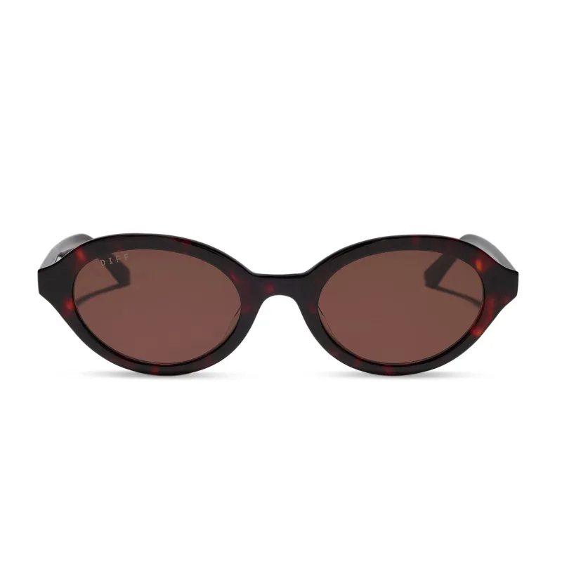 JULIA - CEDAR TORTOISE + BROWN SUNGLASSES made by Diff Eyewear