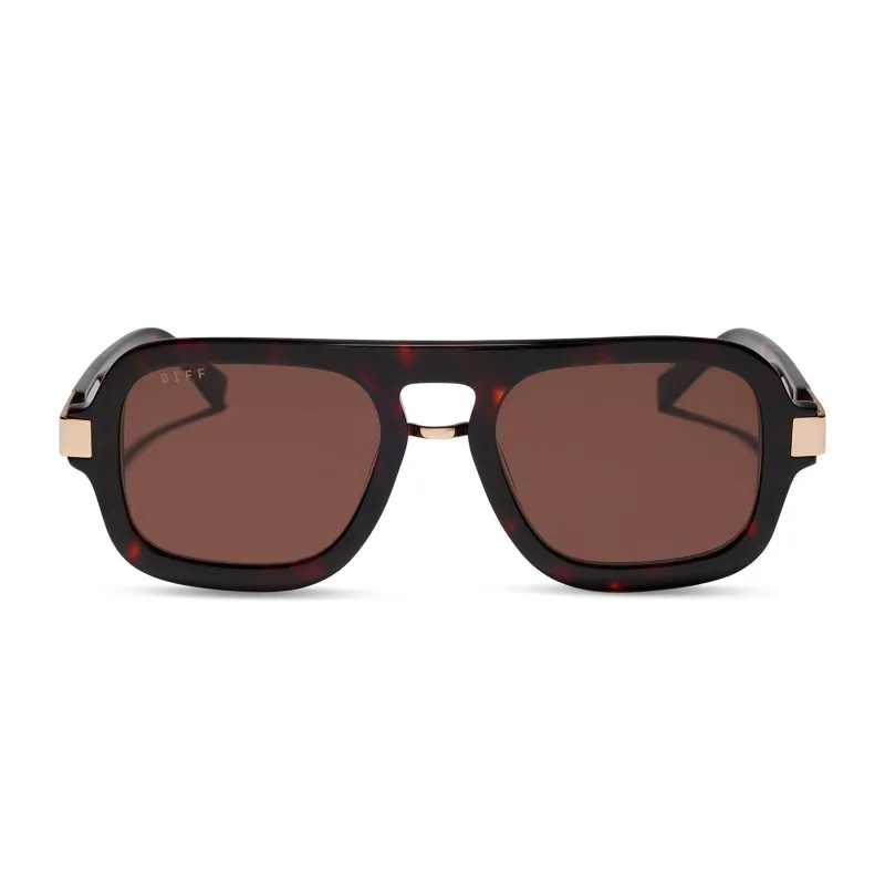 RACHAEL KIRKCONNELL - NAOMI + CEDAR TORTOISE + BROWN SUNGLASSES made by Diff Eyewear